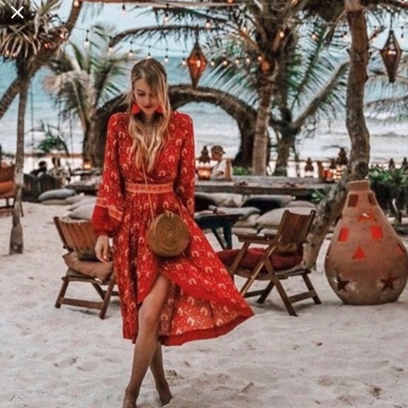 Spell and the Gypsy Collective Jewel Soirée dress in red - Picture 3 of 4